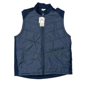 NWT PGA Tour Golf Vest Full-Zip Thermal Stretch Fleece Lining Peacoat Navy XXL